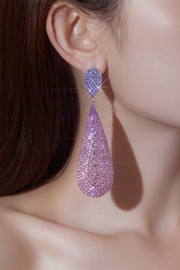 Accesorios con incrustaciones de diamantes brillantes Pendientes de lujo